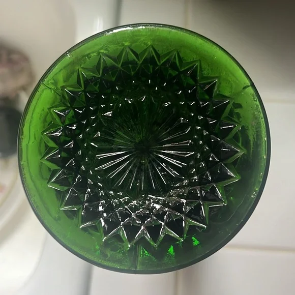 Fenton Carnival Glass 11” Vase With Green base